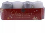 Bartek Candles Lumânare glamour - argintie 4 buc 40x70mm 250g