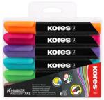  Marker permanent Kores KM Plus mix 6 buc