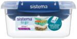  Cutie alimentară impermeabilă Sistema Divided To Go STAX, 1, 15 l, albastră