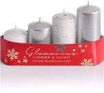 Lumânare Bartek Glamour Mix 40/55-70-85-100 argintiu