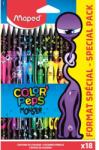  Creioane colorate Maped MONSTER fără lemn, 18 buc