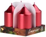  Lumânări cilindrice Emocio Advent 4 buc 50x90 metal roșii