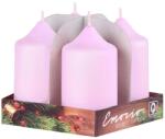  Lumânări cilindrice Emocio Advent 4 buc 40x80 roz