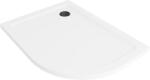 Mexen Flat slim félkör alakú zuhanytálca balos 120 x 90 cm, fehér, fekete szifon - 41109012L-B