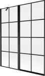 Mexen Mist balos zuhanyfal 2-szárnyú bal 140 x 150 cm, fekete rács, fekete - 8A9-140-011-70-77-L