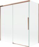 Mexen Rox 2-szárnyú, toló kádparaván 150 + 70 x 150 cm, átlátszó, rózsaszín arany - 8C9-150-070-60-00