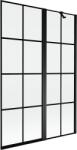 Mexen Mist kádparaván 2 szárnyú jobb 120 x 150 cm, fekete rács, fekete - 8A9-120-011-70-77-P