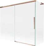Mexen Rox L 2-szárnyú csúsztatható fürdőkád paraván 180 + 80 x 150 cm, átlátszó, rózsaarany - 8C9L-180-080-60-00