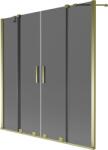 Mexen Velar Duo kádparaván 2-szárnyú tolóajtós 140 x 150 cm, grafit, arany - 896-140-000-42-50