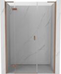 Mexen Mist-H L zuhanyajtó balos nyíló 125 cm, átlátszó, csiszolt réz - 8A5L-125-001-65-00-L