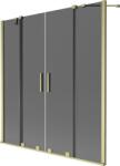 Mexen Velar Duo kétszárnyú fürdőkád paraván 140 x 150 cm, grafit, arany kefe - 896-140-000-42-55