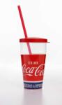 Snips pohár 500ml, fedél + szívószál, Coca-cola mintával (002001)