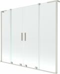 Mexen Velar L Duo 2-szárnyú eltolható fürdőkád paraván 180 x 150 cm, átlátszó, kefélt nikkel - 896-180-003-02-97