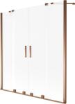 Mexen Velar Duo fürdőkád paraván, 2-szárnyú tolóajtós 150 x 150 cm, homályos, rózsaszín arany - 896-150-000-32-60