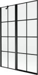 Mexen Mist 2-szárnyú bal oldali kádparaván 120 x 150 cm, fekete rácsos, fekete - 8A9-120-011-70-77-L