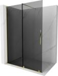 Mexen Velar tolóajtós zuhanyfal Walk-in 140 x 200 cm, grafit 8 mm, arany - 871-140-000-43-50