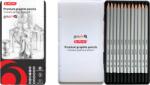 Herlitz Creion grafit diferite marimi, argintiu mat, mina 2mm, set 12, Herlitz HZ9498230