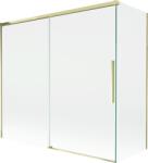 Mexen Rox 2-szárnyú, toló fürdőszobai válaszfal 170 + 70 x 150 cm, átlátszó, arany - 8C9-170-070-50-00