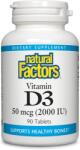 Natural Factors Vitamina D3, 2000 UI, 90 comprimate, Natural Factors