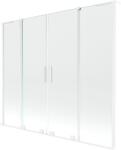 Mexen Velar L Duo kádparaván 2-részes toló 200 x 150 cm, átlátszó, fehér - 896-200-003-02-20