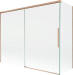 Mexen Rox fürdőkád paraván, 2-szárnyú toló, 190 + 80 x 150 cm, átlátszó, csiszolt réz - 8C9-190-080-65-00