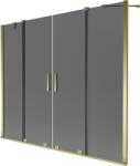 Mexen Velar Duo kétszárnyú tolható fürdőkádparaván 180 x 150 cm, grafit, arany - 896-180-000-42-50