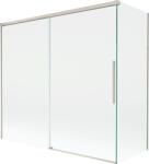 Mexen Rox tolóajtós kád paraván, 2 szárnyú, 170 + 80 x 150 cm, átlátszó, kefezett nikkel - 8C9-170-080-97-00