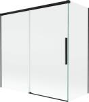 Mexen Rox kádparaván 2-szárnyú toló 160 + 75 x 150 cm, átlátszó, fekete - 8C9-160-075-70-00