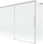 Mexen Rox L fürdőkád paraván 2-szárnyú, toló, 190 + 80 x 150 cm, átlátszó, kefezett nikkel - 8C9L-190-080-97-00