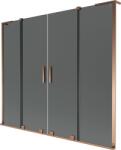 Mexen Velar L Duo 2 szárnyú, eltolható fürdőkád paraván 170 x 150 cm, grafit, rózsaarany - 896-170-003-42-60