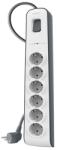Belkin Priza multiplă BELKIN SURGE PLUS cu 6 prize de curent alternativ și protecție împotriva supratensiunii + cablu de alimentare de 200 cm, ALB, BSV603CA2M (BSV603CA2M)