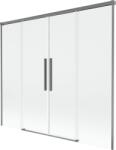 Mexen Rox 2-szárnyú kádparaván, toló, 180 x 150 cm, átlátszó, gun metal - 8C9-180-002-95-00