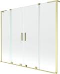 Mexen Velar L Duo kádparaván 2-szárnyú toló 200 x 150 cm, átlátszó, arany szálcsiszolt - 896-200-003-02-55