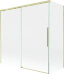 Mexen Rox kádparaván 2-szárnyas tolóajtós 160 + 70 x 150 cm, átlátszó, arany szálcsiszolt - 8C9-160-070-55-00