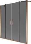 Mexen Velar Duo kétszárnyú kádparaván, 150 x 150 cm, grafit, rózsaarany - 896-150-000-42-60