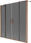 Mexen Velar Duo 2-szárnyú, toló 150 x 150 cm, grafit, kefélt réz kádparaván - 896-150-000-42-65