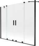 Mexen Velar Duo kétszárnyú toló kádparaván 170 x 150 cm, átlátszó, fekete - 896-170-000-02-70