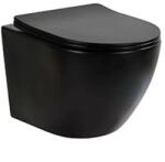 Fluminia Set vas WC suspendat Fluminia Ricci Tornado si capac softclose negru mat (M203T-MB)
