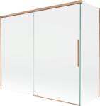 Mexen Rox 2-szárnyú tolózuhany paraván 180 + 80 x 150 cm, átlátszó, csiszolt réz - 8C9-180-080-65-00