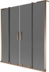 Mexen Velar L Duo 2-szárnyas tolóajtós fürdőkád paraván 150 x 150 cm, grafit, rózsaarany - 896-150-003-42-60