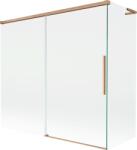 Mexen Rox L 2-szárnyas, eltolható fürdőkád paraván 170 + 80 x 150 cm, átlátszó, csiszolt réz - 8C9L-170-080-65-00