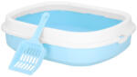 Brius Litiera pisici lopatica plastic pp montaj simplu 2 piese, 40x33x11 cm, design compact, albastru alb (PA-0245)