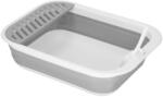 Brius Litiera pliabila pisici lopatica capac plastic compact, 45x34x12 cm, usor de depozitat, gri alb (PA-0244)
