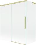 Mexen Rox L 2-szárnyú, csúsztatható fürdőkád paraván 140 + 70 x 150 cm, átlátszó, arany matt - 8C9L-140-070-55-00