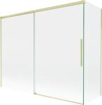 Mexen Rox kétszárnyú, eltolható fürdőszobai paraván 190 + 90 x 150 cm, átlátszó, aranyszálcsiszolt - 8C9-190-090-55-00