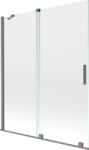 Mexen Velar 2-szárnyú toló fürdőkád paraván 140 x 150 cm, átlátszó, sötétszürke - 896-140-000-01-95