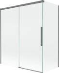 Mexen Rox kádparaván 2-szárnyú tolóajtós 140 + 70 x 150 cm, átlátszó, gun metal - 8C9-140-070-95-00