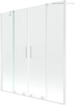 Mexen Velar Duo 2 szárnyas, tolóajtós kádparaván 160 x 150 cm, átlátszó, fehér - 896-160-000-02-20