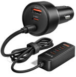 ORICO ChargeClip 108W autós töltő 2x USB-A + 4x USB-C csipesszel - fekete