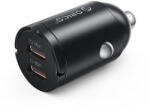 ORICO MiniRing 30W 2x USB-C autós töltő - fekete